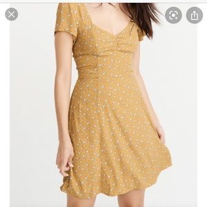 Abercrombie Yellow floral tie dress